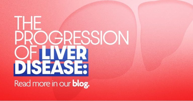 The progression of liver disease.